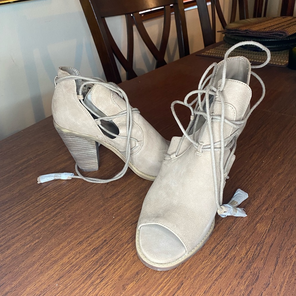 Suede strappy booties